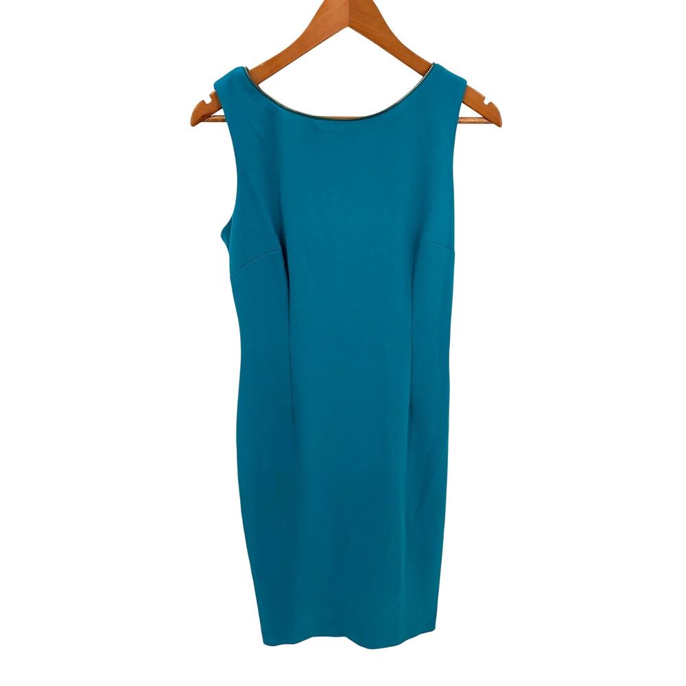 CALVIN KLEIN NWT Dark Turquoise Sheath Sleeveless Back Zipper Dress// 8